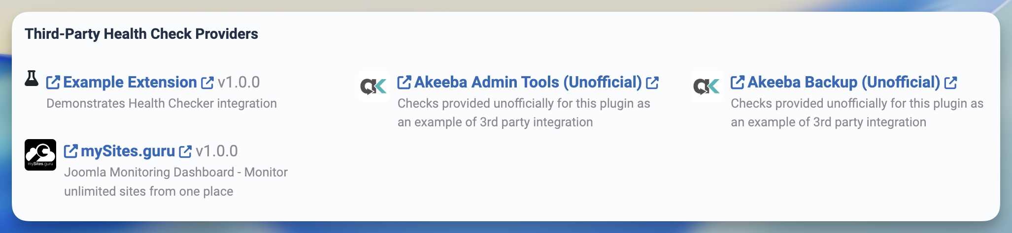 Provider Metadata Footer